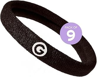 Gimme Beauty Medium Hold Hair Bands - Seamless Nylon & Spandex Ties for All Hair Types - Damage-Free, Comfort Fit Ponytail Holders - No-Crease Elastic Bands for Daily Use - Chestnut, 9 Pack