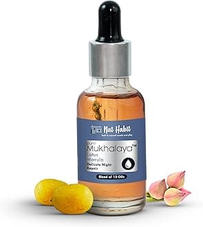 Nat Habit Lotus Marula Mukhalaya, Face Oil For Women, Night Healing & Skin Repair, with Blend of 13 Cold Pressed Oils, Natural Face Care,15ml