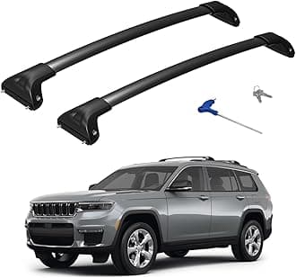 300lbs Roof Rack Cross Bars Compatible with 2021-2026 Jeep Grand Cherokee L 3-Row & 2022-2026 Grand Cherokee WL 2-Row, Aluminum Lockable Roof Rails Crossbar for Rooftop Cargo Kayak Snowboard