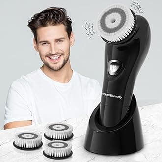 TOUCHBeauty Gesichtsbürste für Männer Skin Scrubber mit fortschrittlichen 6 Grad oszillierenden Vibration Reinigungstechnologie TB-1487(Schwarz)