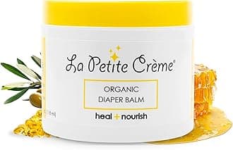 La Petite CremeFrench Organic Diaper Balm - Healing and Nourishing Diaper Cream - Gentle and Safe Baby Rash Balm with USDA Certified Organic Beeswax and Olive Oil - Baby Essentials for Newborn (4 oz)