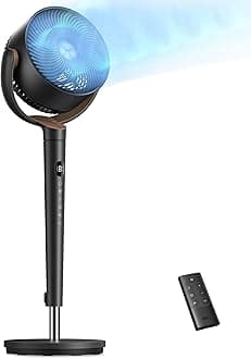 - Fan for Bedroom, 120° Oscillating Standing Fan, Quiet Floor Fan with DC Motor, Pedestal Fan for Room, 9 Speeds, 4 modes, 20dB, 120° Manual Vertical, 37-42" Adjustable Height, 9H Timer, Dark Gray