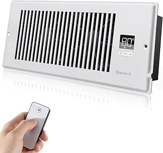 BIOWIND Quiet Register Booster Fan, Fits Smart Register Vent 4" x 12" Recording Holes with Remote Control and Thermostat Control, Heating Cooling AC Ventilation Fan - White