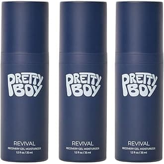 Face Revival Gel Moisturizer For Men - Hydrating Cream That Refreshes Dry Skin, Irritation, & Redness - Supports Anti Aging & Anti Wrinkle - Fragrance Free - 3 Count