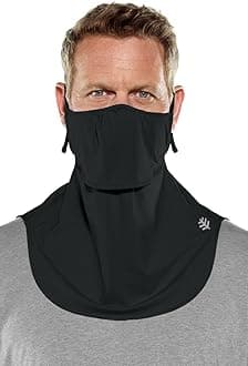 UPF 50+ Men's Women's Vermilion UV Layered Mask - Sun Protective