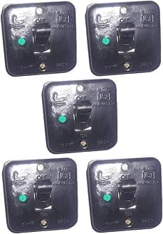 Vintage Bakelite Power Switch ISI Mark & BIS Certified- 16ampere,250olts with Ceramic Base (Standard Size, Black) Set of 5….