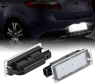 2 x LED Number License Plate Light for Megane II III Vel Satis Twingo II Clio III IV Espace IV Laguna II III Phase II Master II, LED License Plate Light with Canbus Error Free