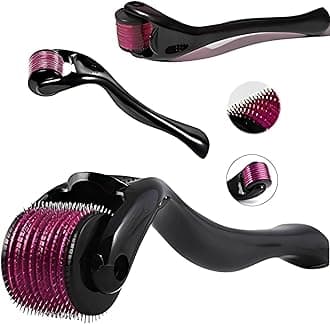 Derma Roller for Hair Growth| Face Care Derma Skin Roller for Women and Men 540 Titanium Microneedle Stimulate Beard Growth| Cosmetic Beauty Roller for Facial Use, Acne, Wrinkles (1mm)