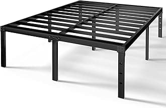 QEROMY King Size Bed Frame - 18 in Sturdy Platform Bed Frame King, Heavy Duty Metal Bed Frame No Box Spring Needed, Quick & Easy Assembly, No Noise, Black