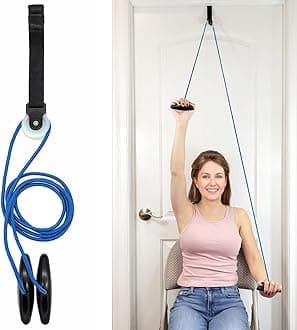 LiftAid Shoulder Pulley for Physical Therapy with Exercise Guide - Improves Shoulder Strength & Range of Motion - Reduces Pain, Helps in Muscle Recovery - Physical Therapy Equipment (Blue)