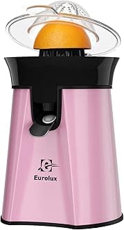 Eurolux Electric Orange Juicer, Sleek Effortless Citrus Juice Squeezer for Lemon, Lime, Grapefruit | Powerful Motor With 2 Cones for all Size Fruits Easy to Clean, Removable Dishwasher-Safe Parts