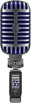 Super 55 Deluxe Vocal Microphone - Vintage Supercardioid Dynamic Unidyne Mic, Iconic Look, Classic Sound - Rugged Die-Cast Casing, Includes 5/8 to 3/8 Thread Adapter and Zippered, Padded Pouch