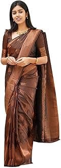 Shiv TextilesWomen'ss Banarasi Silk Saree With Blouse Perfect For Every Occasion Copper Zari