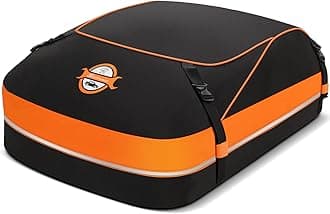 Car Rooftop Cargo Carrier Roof Bag, 15 Cubic Waterproof Soft Shell Roof Top Cargo Carrier Box for All Cars with or Without Luggage Rack - Protective Mat, Safety Hooks, Tie-Down Straps and Storage Bag