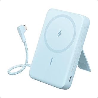 Anker Zolo Magnetic Power Bank, 10,000mAh Wireless Portable Charger with 30W Max Fast Charging, Battery Pack with Built-in USB-C Cable and Adjustable Stand, for iPhone 16/15 Series, AirPods, and More