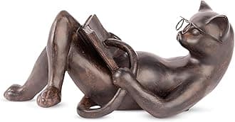 Young's Resin Cat Reading Figurine, 13.25-Inch (10616)