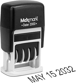 MaxMark Dater 2000, Self Inking Small Date Stamp with Black Ink