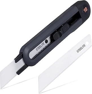 Steelite Ceramic Utility Knife Finger safe Cutter Ceramic Unboxing Kinfe Extra Blade refill Safety Retractable Cutter 18mm Blade Extra