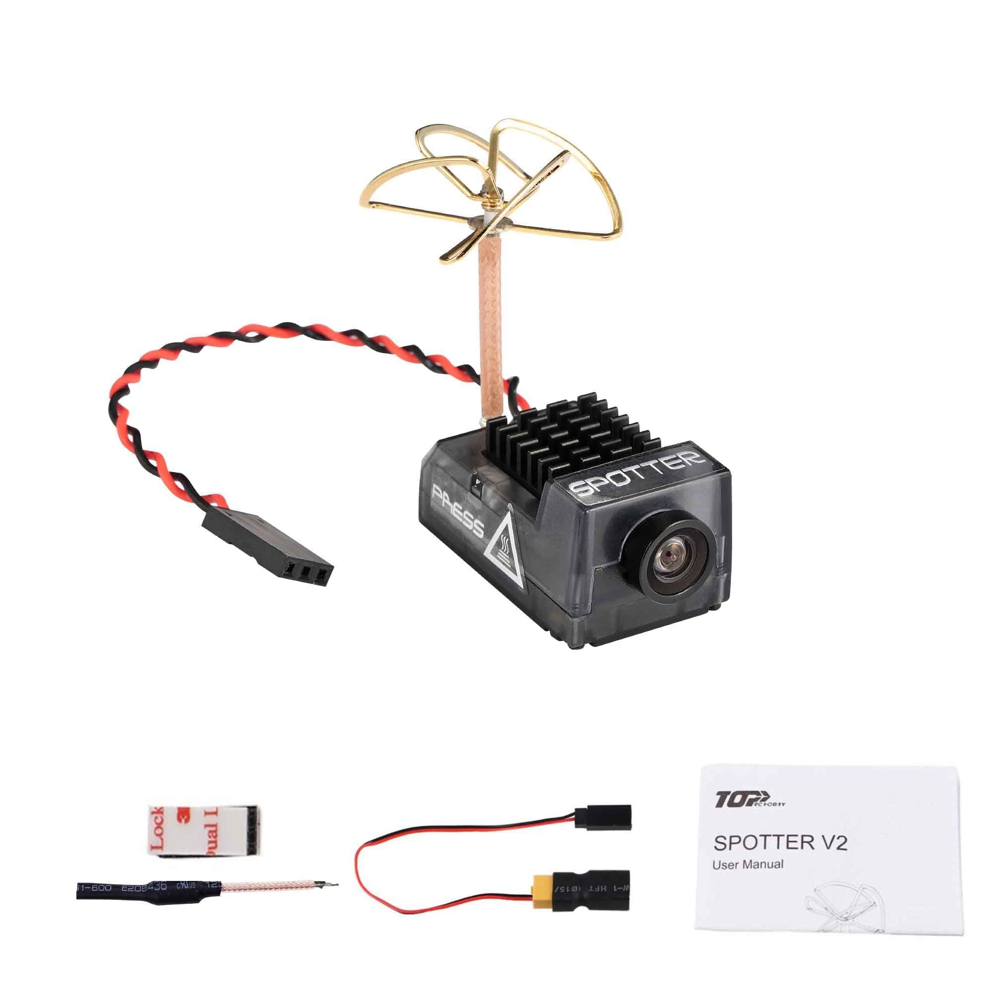 RunCam Spotter V2 FPV Camera and Transmitter Kit, 5.8G Micro AIO Cam, OSD, Built-in Microphone, FOV170 Degree 700TVL, 40CH, 20MW-200MW Adjustable