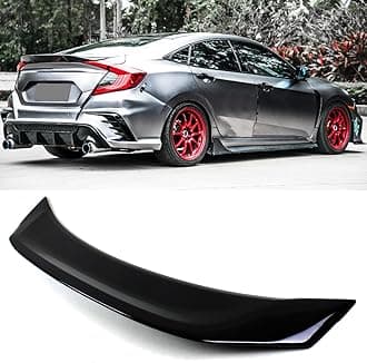 V3 Glossy Black Highkick Duckbill Trunk Spoiler Wing Compatible with 2016-2021 Honda Civic 4 Door Sedan Model