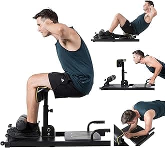 Sissy Squat Machine 8 in 1, Multifunctional Squat Machine Home Gym Equipment for Leg Strength Training, Sit-Up, Push-Up & Plank, Black