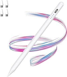 Luntak Stylus Pens for Touch Screens POM Tip Magnetic iPad Pencil Rechargeable Tablet Pencil Active Stylus Pen for iPad/Pro/Air/Mini/iPhone and Other Smartphone Devices
