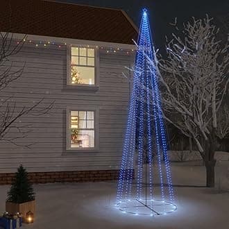 LED Christmas Cone Tree Light with 1134 Blue LEDs, Outdoor Christmas Decoration for Porch, Yard, Garden, Patio, Backyard, Holiday Seasonal Decoration 90.6"x315"