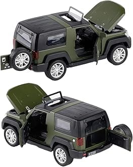 1:32 Scale Die-Cast Metal BAIC Motor Jeeep【Colors as Per Stock】 with Openable Doors and Pull Back Action with Music & Lights【Pack of 1 Car】