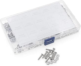 HVAZI #2-56#4-40#6-32 UNC Stainless Steel Phillips Pan Head Machine Screws Nuts Assortment Kit