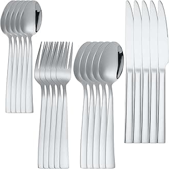 Silverware Set for 5, 20-Piece 18/10 Stainless Steel Flatware Set,Forged Cutlery Set Matte Finish for Home,Restaurant and Parties, Dishwasher Safe.