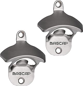 Outdoor Bottle Opener Wall Mounted - Style Magnetic Beer Bottle Opener that Catches Caps - Easy to Install and Incredibly Convenient