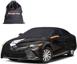 [2024 Upgrade] 10-Layer Car Cover Waterproof All Weather. See Vehicle Size-Chart for Accurate Fit. Outdoor Full Exterior Covers for Toyota Camry, Nissan Maxima, Altima etc. Size A2(See Size Chart)
