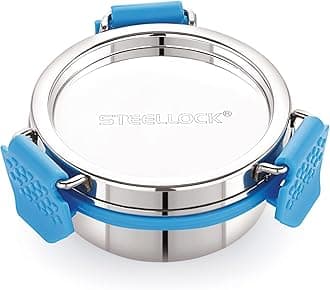 STEELLOCK PRO Stainless Steel Container/Dabba with Steel Lid Airtight for Food Storage, Easy to Carry, Leak Proof and Stackable (SLP-110/100 ML).