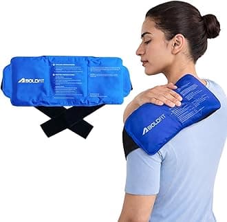 Boldfit Reusable Hot and Cold Ice Gel Pack with Adjustable Strap Ice Bag for Pain Relief Cold Ice Gel Pack for Shoulder, Knee, Back, Neck, Hip Hot Compression Gel Pack for Pain Relief -with Straps