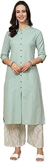 Pistaa's Women's Cotton Solid Kurta With Palazzo Bottom Set (KWTPRNTPZOMX)