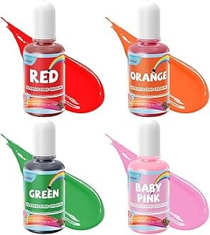 Oil Based Food Coloring, 15ml Large Capacity Oil Food Dye for Chocolate, Edible Coloring for Baking, Cake Decorating, Icing, Easter Egg, Fondant, Candy Melts, Cookie, Food Grade Slime Making DIY Set