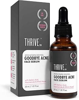 ThriveCo Goodbye Acne™ Face Serum for Pimples | Reduces Acne-Causing Bacteria & Sebum Production | Oil-Free Anti-Acne Serum with Diacnemide| Men & Women, 30ml
