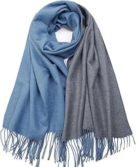 Floralies Cashmere Scarf for Women Wool Scarf Gift Box Double-sided Style Tassels Winter Thick Oversized Scarves Wraps