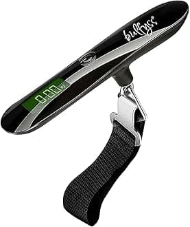 Bulfyss by UrbanFix 50 Kgs Portable Belt Hanging Digital Weighing Scale for Luggage Travel Suitcase Baggage High Precision 1 Year Warranty (Black)