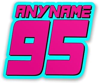 Custom Number Plate Racing Sticker Personalized Racing Name Number Text Decals Multicolored Waterproof Die-Cut Vinyl Sticker for Bike Cars Fully Custom Racing Graphics Decor Decal Stuff Gifts
