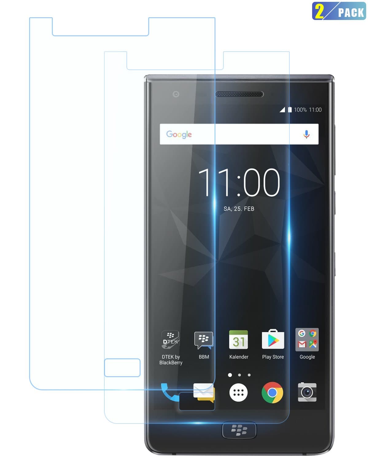 CiCiCat BlackBerry Motion Screen Protector, [2-Pack] 0.26mm 9H Tempered-Glass Screen Protector, Premium HD Clear Hardness Tempered Glass Screen Protector Film for BlackBerry Motion(5.5'', 2-Pack)