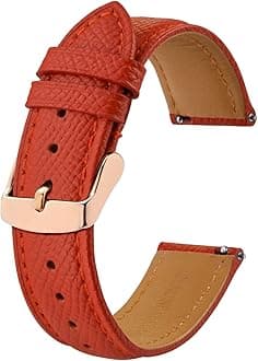 BISONSTRAP Texture Leather Watch Straps for Women and Men, Watch Replacement Bands with Quick Release, 16mm 18mm 19mm 20mm 22mm