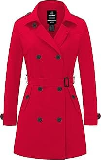 Women's Waterproof Trench Coat Classic Lapel Outerwear Coat with Belt