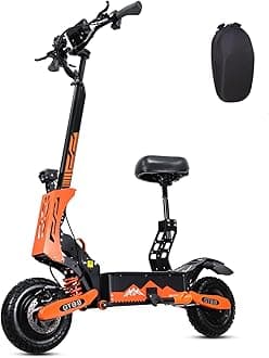 GT08 Electric Scooter for Adults 5600W Motor Dual Drive All Terrain Sports Escooter,Up to 50MPH &40Miles Range 11" Off Road Tires Folding Fast Commuting Electric Scooter with Detachable Seat