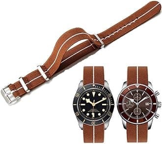 Elastic Nylon Watch Strap 18mm 20mm 22mm Military NATO Style One-Piece Military Nylon Parachute Watch Band Replacement Band Strap Elastic Nylon Watchbands for Men Women