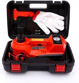 ROGTZ Electric Hydraulic Car Jack - Upgraded 4 in 1 Floor Jack Lift Kit 5 Ton Vehicle Trailer Truck Trolley Jack Stand Tire Change and Emergency Tyre Repair Set with Air Pump