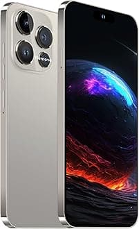 Unlocked Android Phone A15 PROMAX Android 14 Cell Phone with Dynamic Island 16GB+512GB 6800mAh,Fast Charging,HD Screen 48MP+108MP Camera Cell Phone with 5G Dual SIM Smart Phone (Natural Titanium)