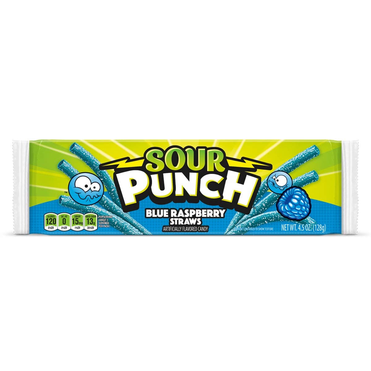 Sour Punch Blue Raspberry Straws 4.5oz Tray (Pack of 6)
