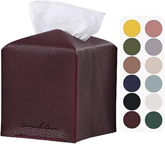 Premium PU Leather Tissue Box Holder - Elegant Hotel-Style Tissue Box Cover for Home, Office & Car Décor, Tissues Cube Organizer for a Natural & Classic Look (Brown)