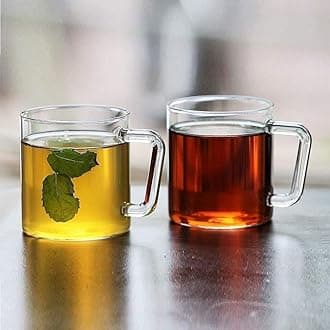 Glass Mugs Delite | 305ml | Set of 2 | Ultra Clear | Dishwasher Safe | Microwave Safe | Vision Classic Series